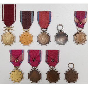 Zestaw 9 Krzyży Zasługi - wykonania z czasów II RP i PRL