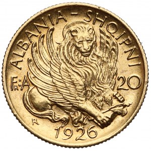 Albania, 20 Franga Ari 1926-R, Rome