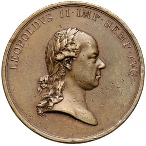 Austria, Leopold II - Holy Roman Emperor, Medal BRONZE 1791 (J. Vinazer)