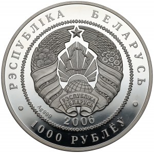 Białoruś, 1.000 rubli 2006 - KILOGRAM srebra - Pekin 2008