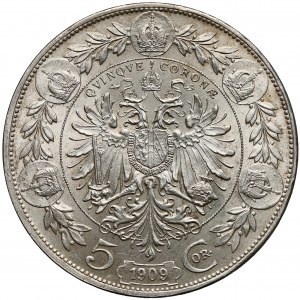 Austria, Franz Joseph I of Austria, 5 Corona 1909