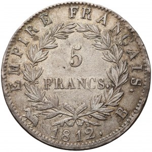 France, Napoleon Bonaparte, 5 Francs 1812-B, Rouen