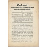 Wiadomości numizmatyczno-archeologiczne, maj-grudzień 1909 (7szt)