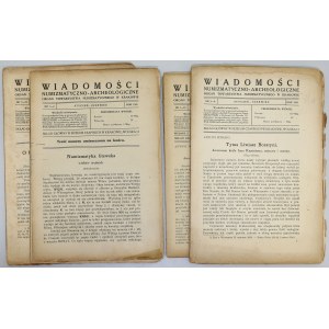 Wiadomości numizmatyczno-archeologiczne, 1921-1922 (4szt)