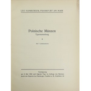 Katalog aukcyjny, kolekcja CHOMIŃSKIEGO, Frankfurt 1932
