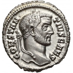 Konstancjusz I, Argenteus Rzym (295-297) - PIĘKNY