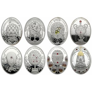 Polish Mint - Niue Island, Set SILVER Fabergé eggs 2010-13 (8pcs)