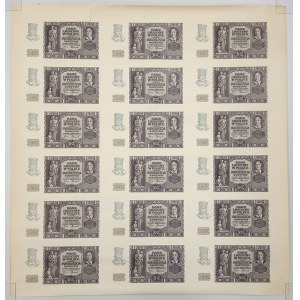 Pełny ARKUSZ banknotów 20 złotych 1940