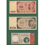 Banknoty emisji 1948-65 w folderze NBP (6szt)