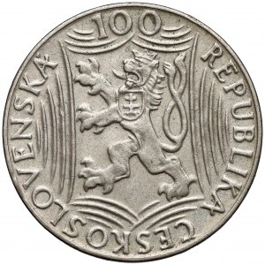 Czechosłowacja, 100 koron 1949 Stalin - MAGNETYCZNY METAL (nie srebro)