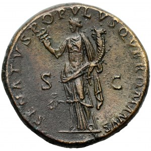 Trajan, Sesterc Rzym (116 r.) - SENATVS... - piękny