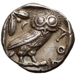 Attica, Athens. AR Tetradrachm (454-404 BC) Helmeted head of Athena / AΘE, owl standing right
