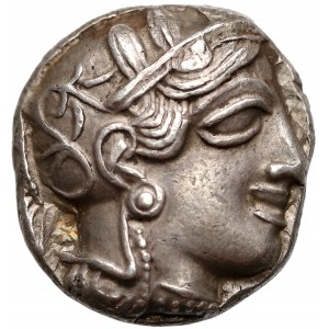 Attica, Athens. AR Tetradrachm (454-404 BC) Helmeted head of Athena / AΘE, owl standing right