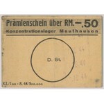 Mauthausen, Obóz koncentracyjny, Bon premiowy 0.50 Reichsmark 1944 - PMG 40