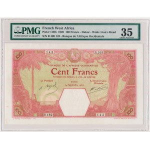 Francuska Afryka Zachodnia, 100 franków 1926 - PMG 45