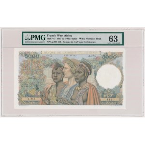 French West Africa, 5.000 Francs 1950 - PMG 63