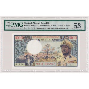 Republika Środkowoafrykańska, 1.000 franków (1974) - PMG 53