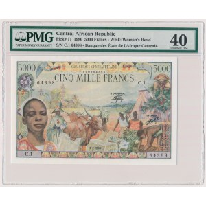 Central African Republic, 5.000 Francs 1980 - PMG 40