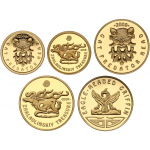 Kazakhstan, GOLD Smallest coins of the world - set of coins (5pcs)