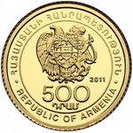 Armenia, ZŁOTO 500 dram 2011, Granat - zestaw (2szt)