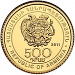 Armenia, ZŁOTO 500 dram 2011, Granat - zestaw (2szt)