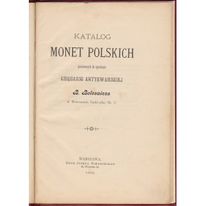 Bolcewicz, Katalog monet polskich do sprzedania, 1895 r.