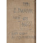 Edward Dwurnik (1943 Radzymin - 2018 Warszawa), Białe głowy na postumentach z cyklu Podróże autostopem, 1991