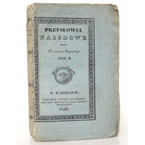 Wójcicki K., PRZYSŁOWIA NARODOWE, 1830