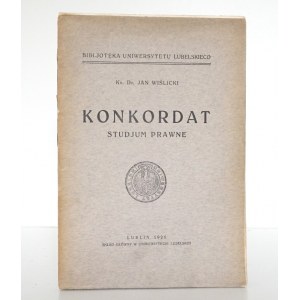 Wiślicki J., KONKORDAT studjum prawne, 1926
