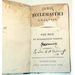 BOLL - JURIS ECCLESIASTICI ANALYSIS Cz. 1-2 (1 wol.). Vratislaviae (Wrocław) 1795