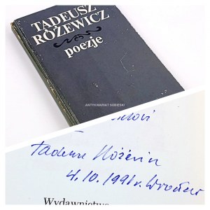 RÓŻEWICZ- POEZJE wyd. 1987. Autograf Autora!