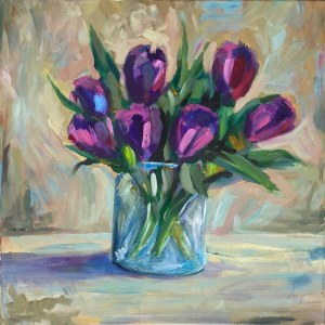 Anna Kołakowska, Violet tulips in a jar