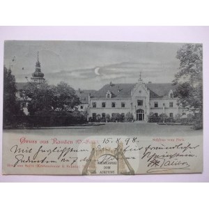 Rudy, Rauden, k. Racibórz, palace, moonlight, 1898