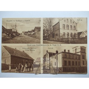 Kotliszowice near Toszek, Gliwice, school, palace, store, 1939