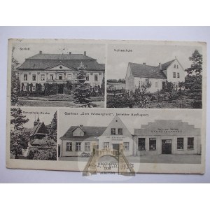 Pniów k. Toszek, Gliwice, gospoda, pałac, kościół, ok. 1930