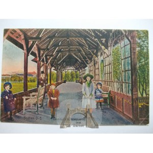 Bytom, Beuthen, park, hala spacerowa, kolaż, 1915