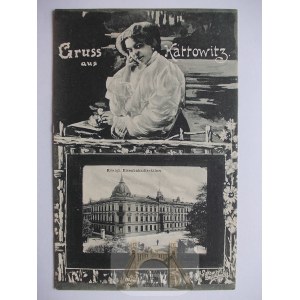Katowice, Kattowitz, dyrekcja poczty, kolaż, 1907