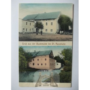 Racławice Śląskie bei Prudnik, Mühle, Buschmuhle, ca. 1910