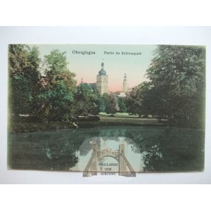 Glogowek, Oberglogau, Park am Schloss, ca. 1910