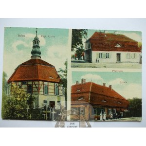 Sułów, Sulau, k. Milicz, kościół, szkoła, 1906