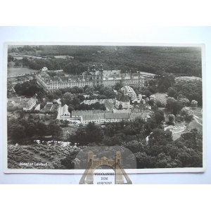 Lubiaz, Leubus, near Środa Slaska, monastery, aerial shot, 1938