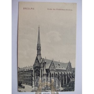 Wrocław, Breslau, kościół św. Elżbiety, ul. Grabiszyńska, ok. 1912