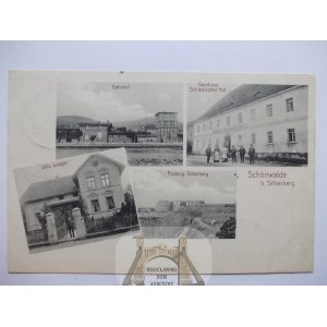 Budzów k. Srebrna Góra, dworzec, gospoda, willa, 1910