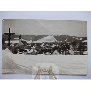 Lubawka, Liebau, zimowa panorama, 1936