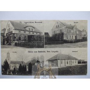 Trzebnice bei Polkowice, Geschäft, Schule, Bahnhof, 1924