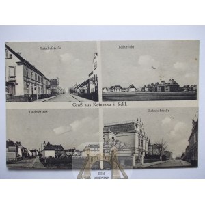 Chocianów, Kotzenau, 4 widoki, ulice, 1932