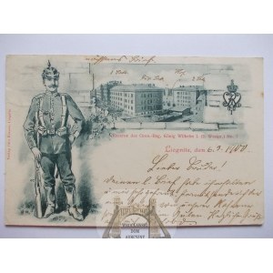 Legnica, Liegnitz, Koszary, żołnierz, 1900