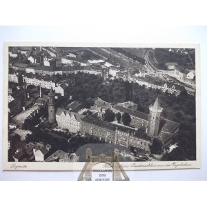 Legnica, Liegnitz, Zamek w ujęciu lotniczym, 1932