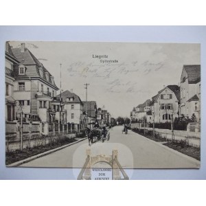 Legnica, Liegnitz, Opitzstrasse, dorożka, 1917