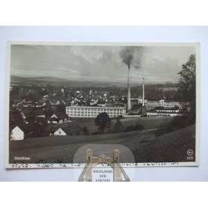 Leśna, Marklissa, panorama, fabryka, ok. 1930